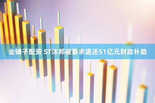 金铺子配资 ST沐邦被要求退还51亿元财政补助